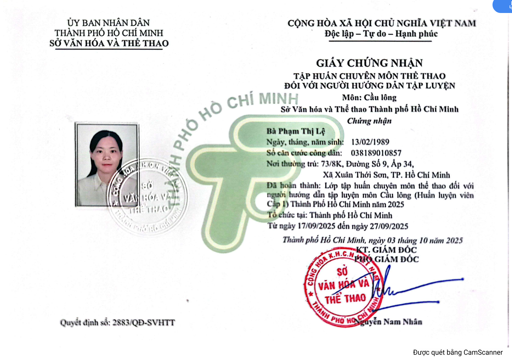 CẦU LÔNG CHÂU TỬ